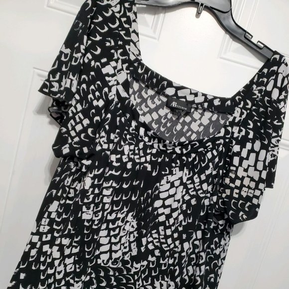 AB Studio Black & White Blouse Size XL - Picture 1 of 13